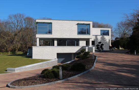 Architektur-Visualisierung mit Fotomontage: Einfamilienhaus in Flensburg