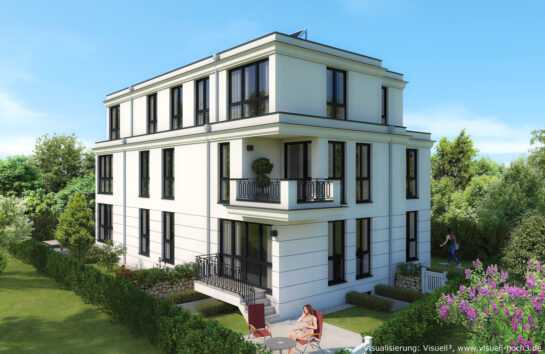 Architekturvisualisierung: Mehrfamilienhaus mit 7 Wohnungen auf Sylt