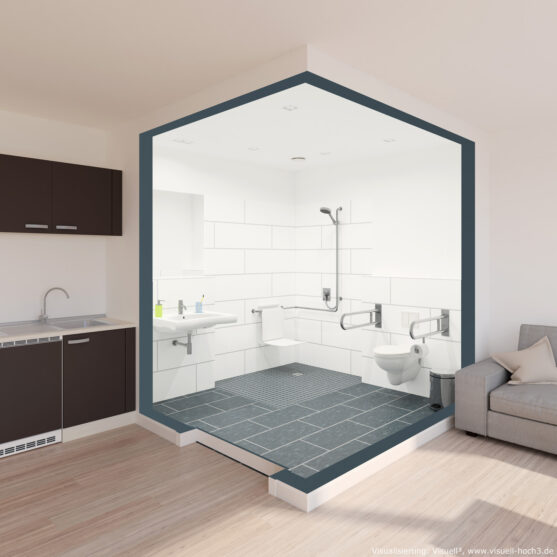 Innenraumvisualisierung von einem Badezimmer in Hannover