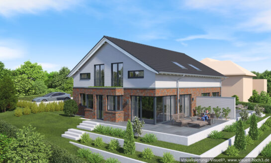 Architekturvisualisierung eines Doppelhaus-Projektes in Malente